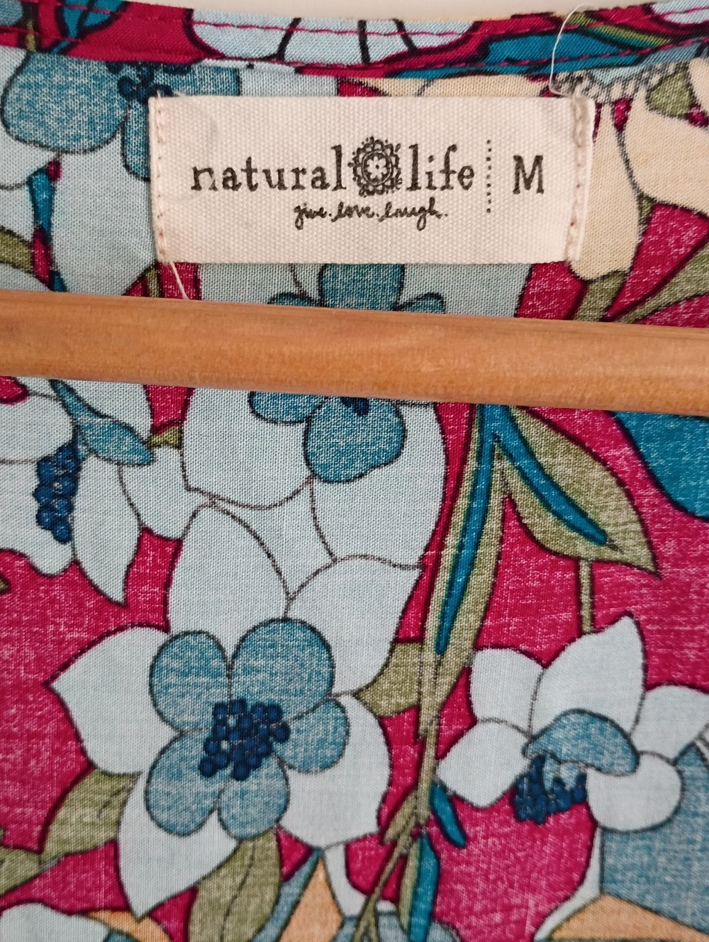 Natural Life Collette Maxi Floral Dress Tier Blue Red Boho Cottagecore Flowy - Picture 6 of 9